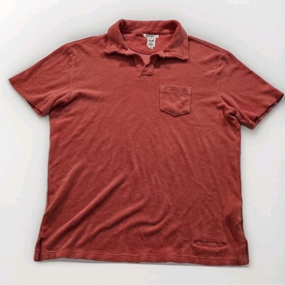 Hiroshi Kato Terry Cloth The Polo Shirt Mens M Burnt Orange SS USA Sophisticated - Picture 9 of 14